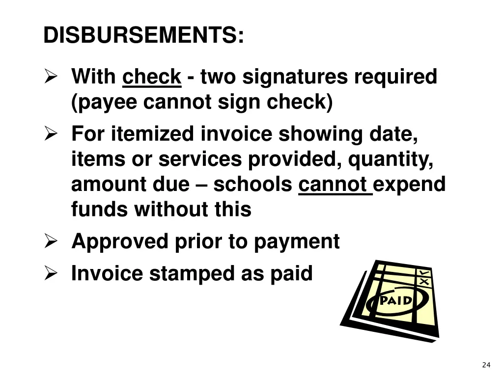 disbursements