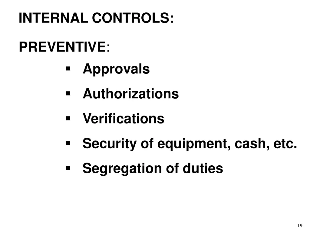 internal controls