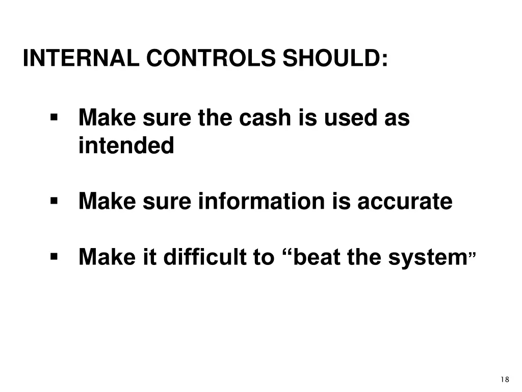 internal controls should