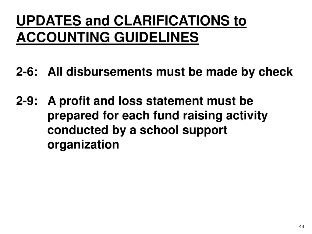 updates and clarifications to accounting 10