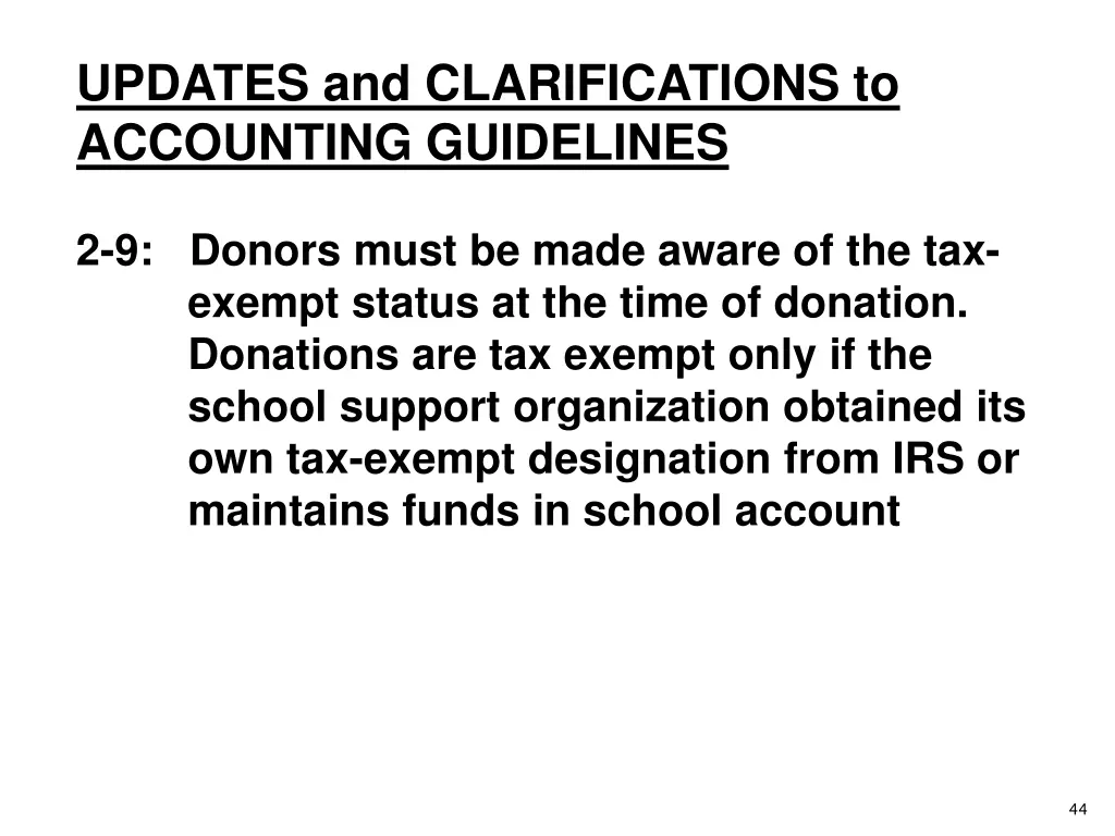 updates and clarifications to accounting 11