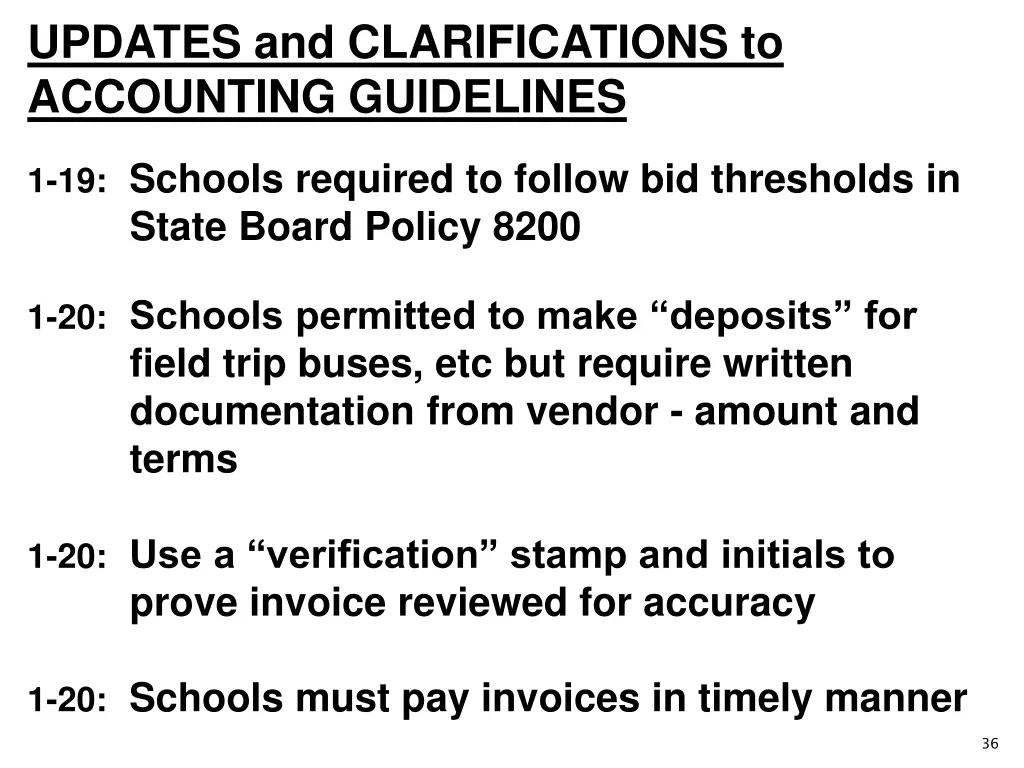updates and clarifications to accounting 3