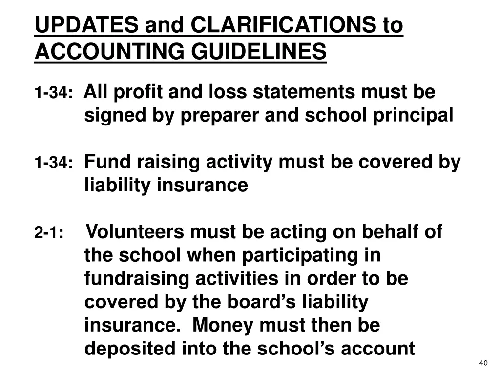 updates and clarifications to accounting 7