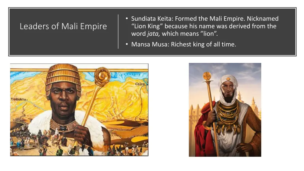 sundiata keita formed the mali empire nicknamed