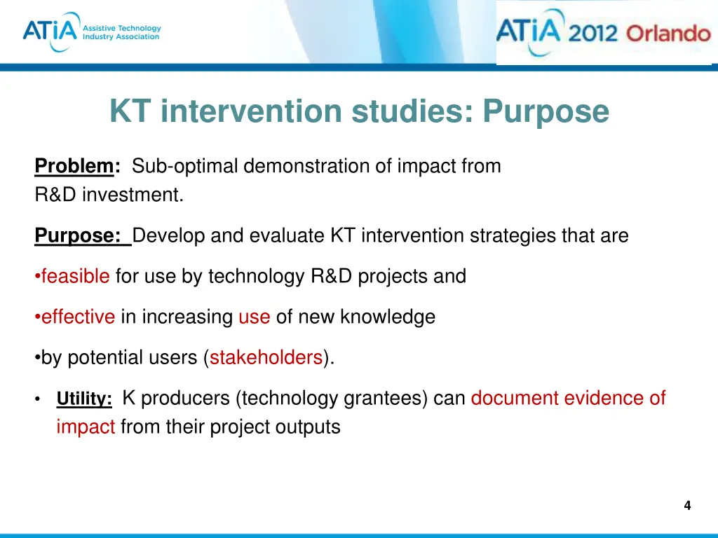 kt intervention studies purpose