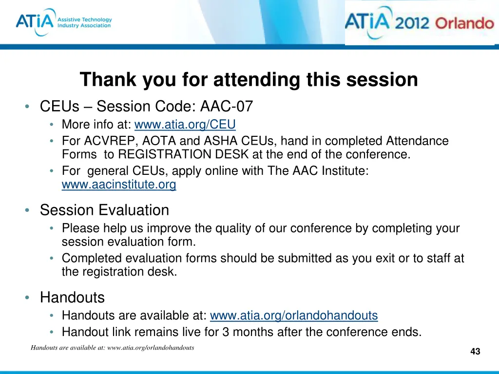 thank you for attending this session ceus session