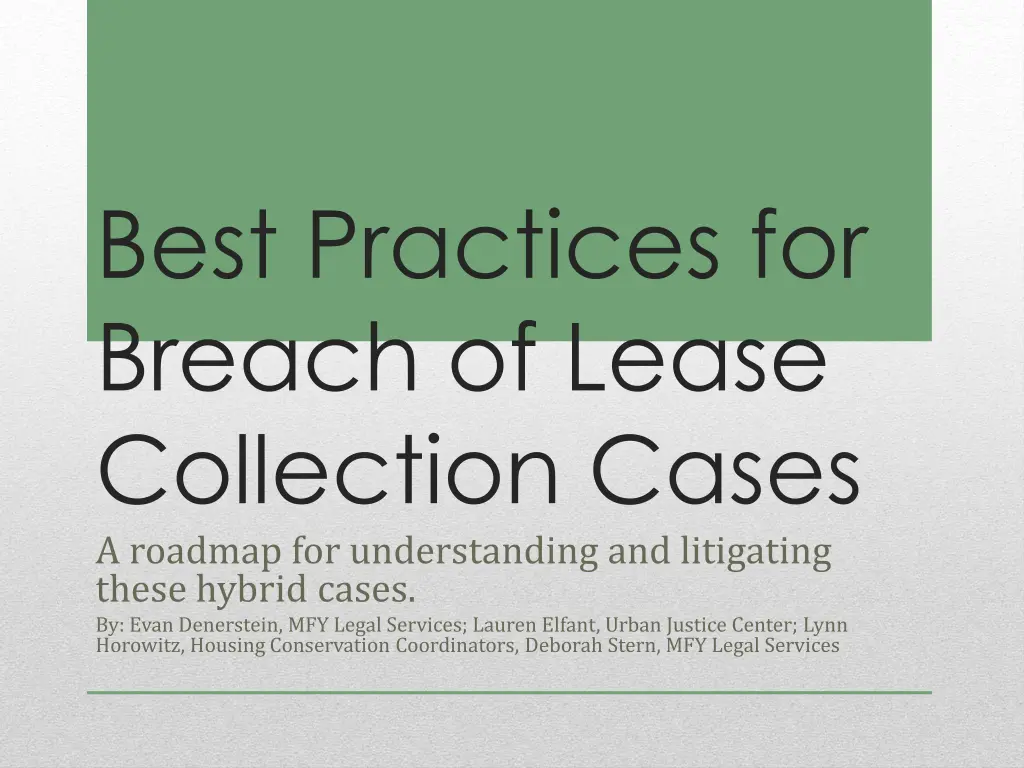 best practices for breach of lease collection