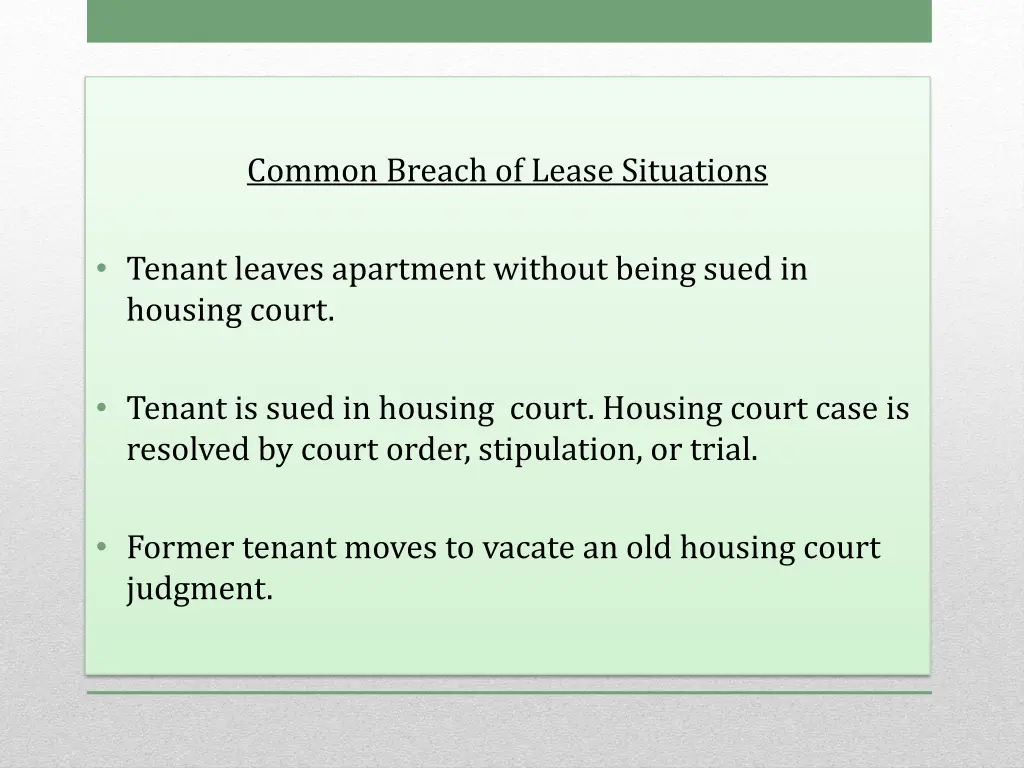 common breach of lease situations