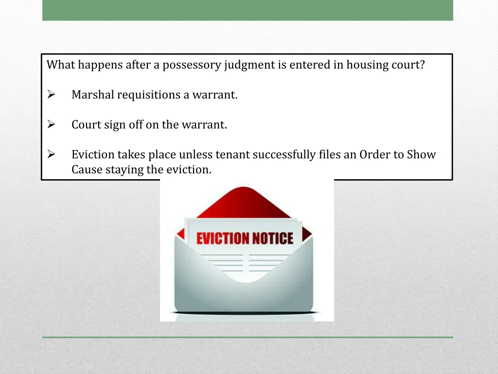 what happens after a possessory judgment