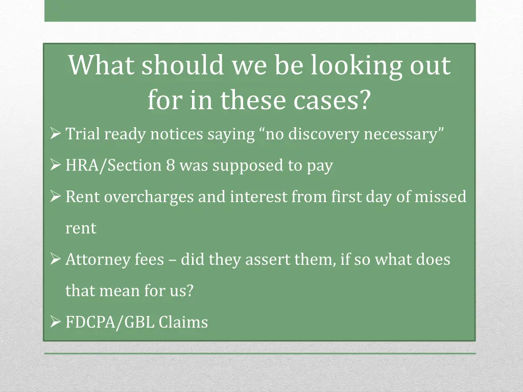 what should we be looking out for in these cases