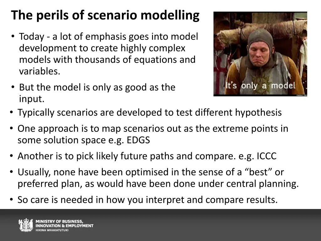 the perils of scenario modelling