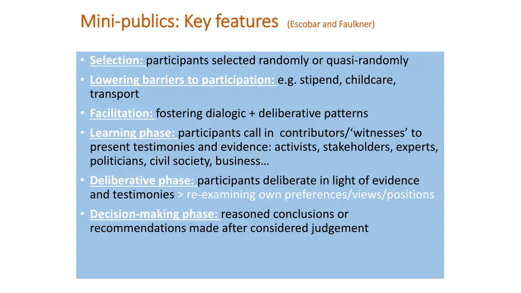 mini mini publics key features publics