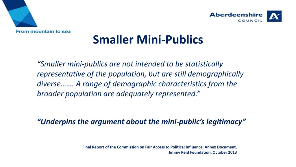 smaller mini publics