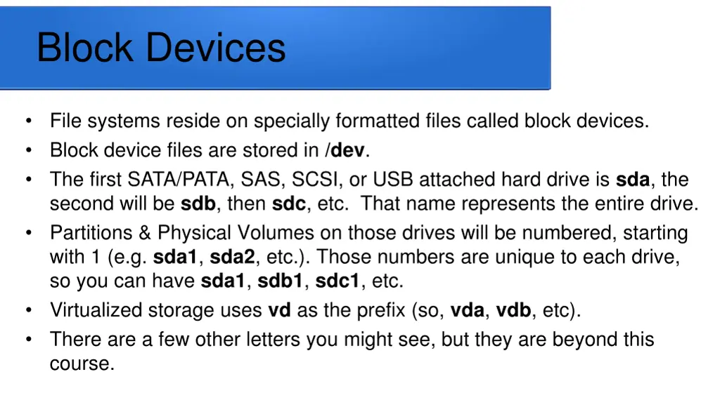 block devices