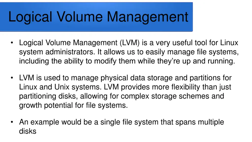 logical volume management