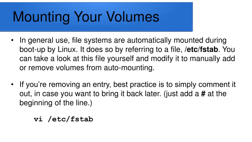 mounting your volumes
