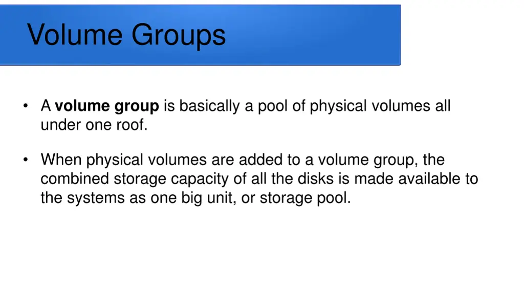 volume groups