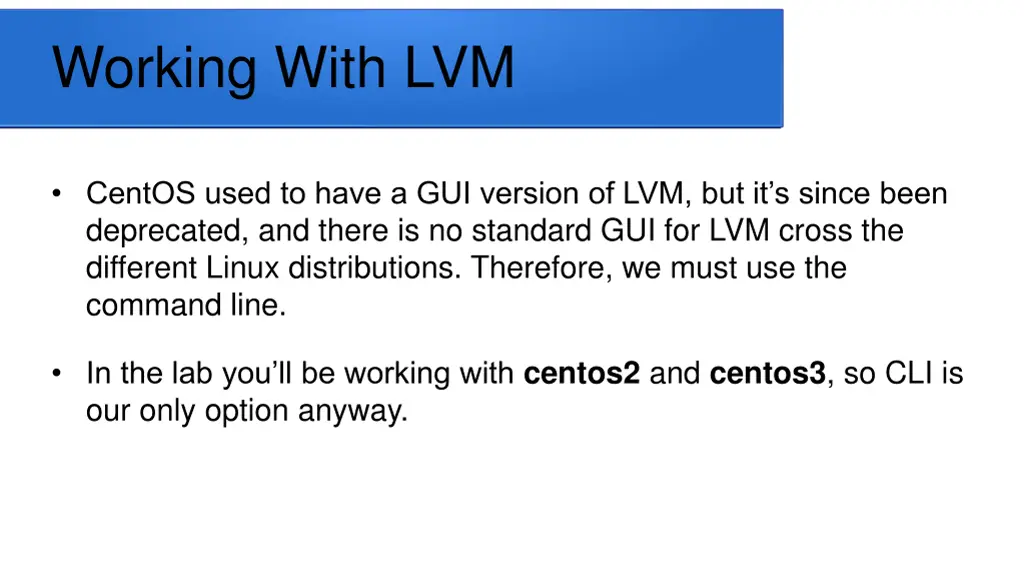 working with lvm