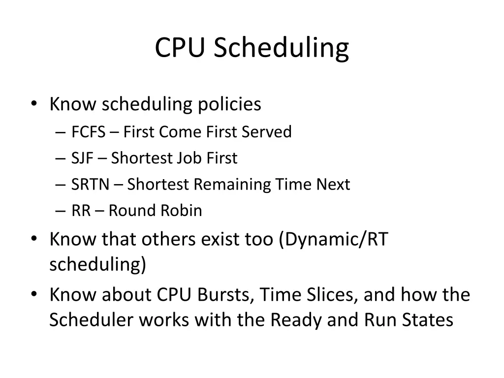 cpu scheduling