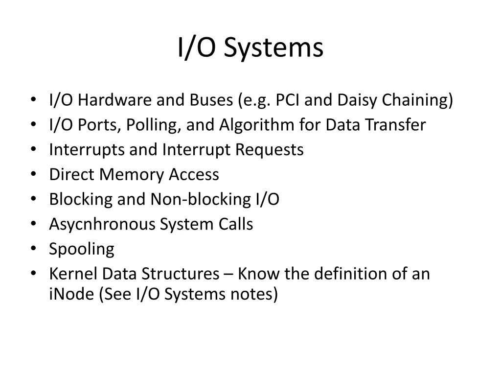 i o systems