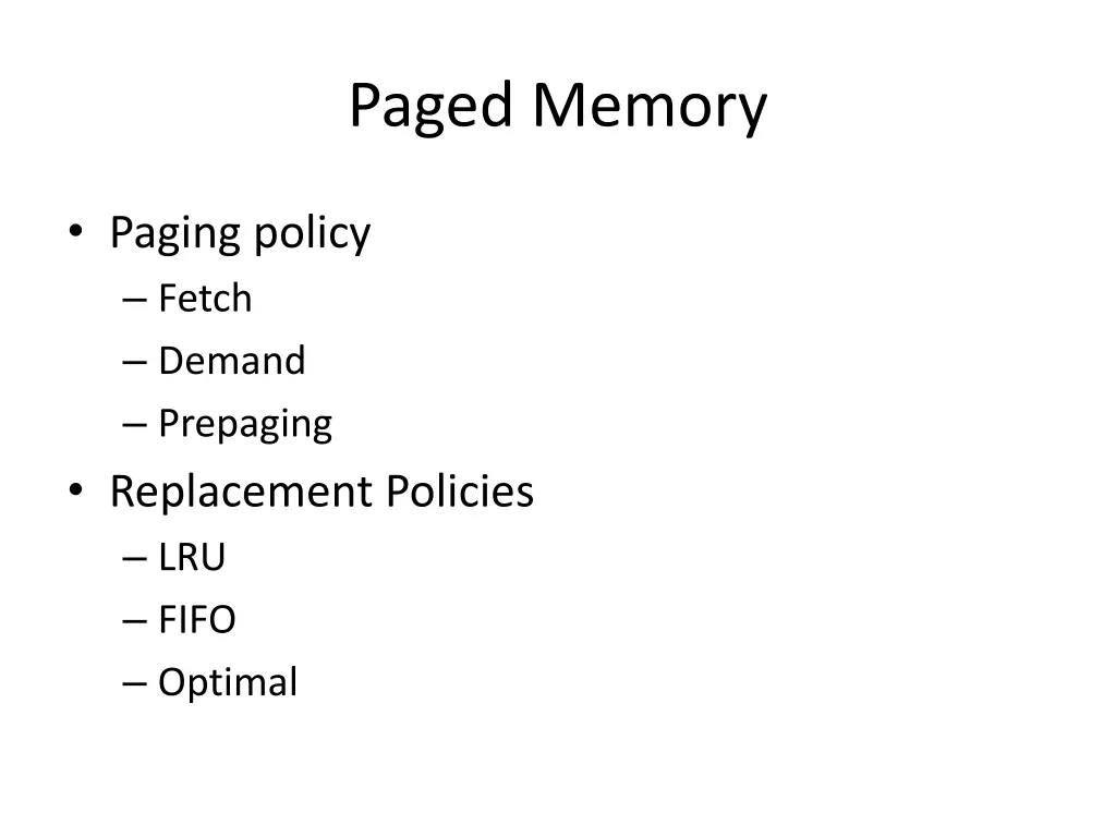 paged memory