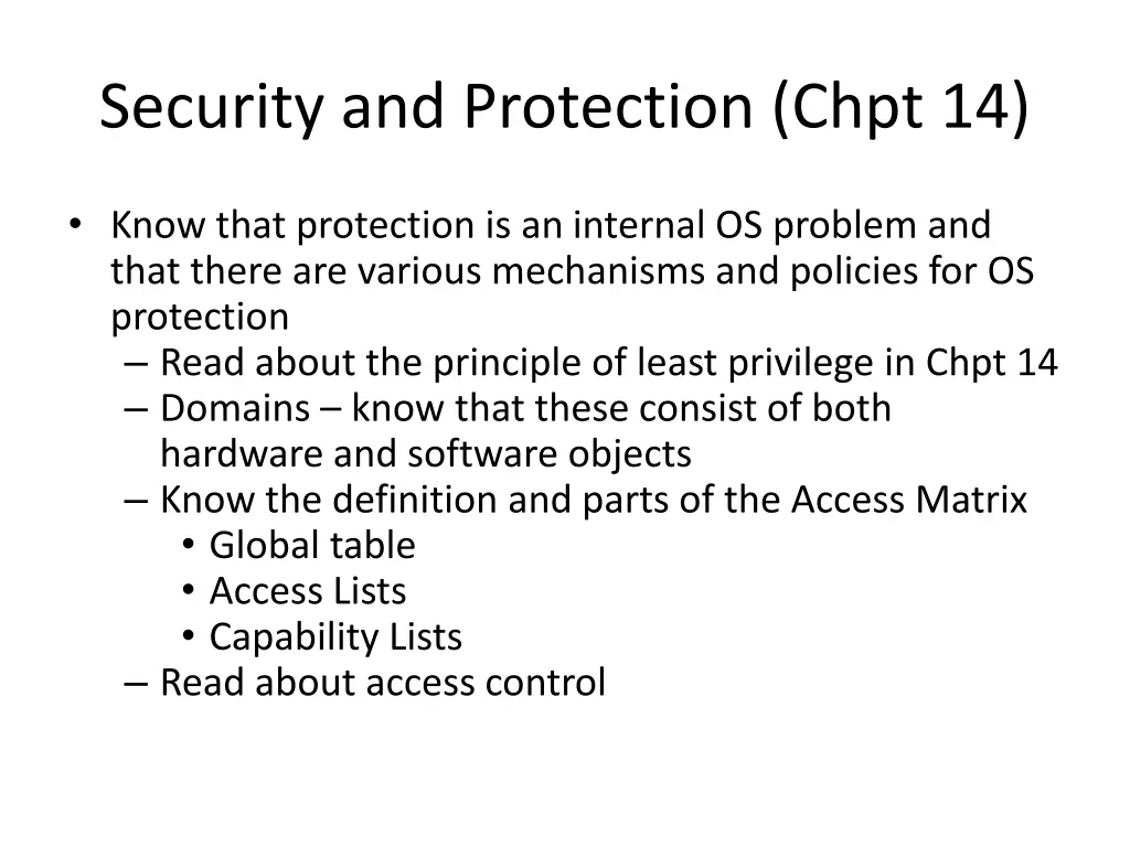 security and protection chpt 14