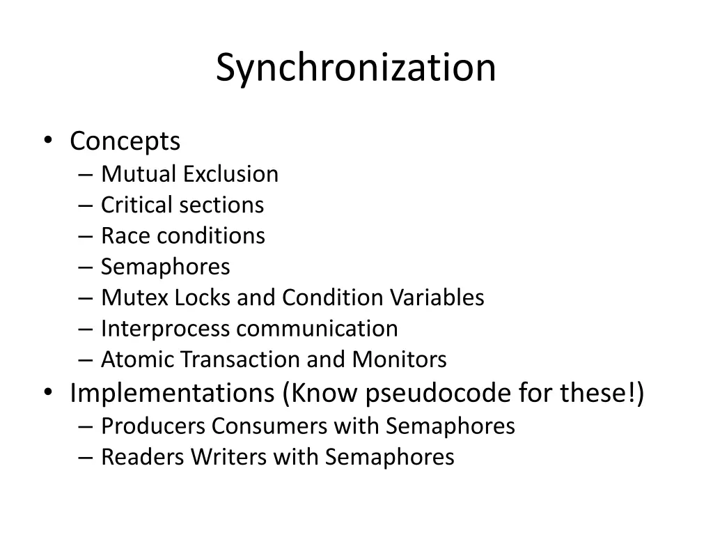 synchronization 1