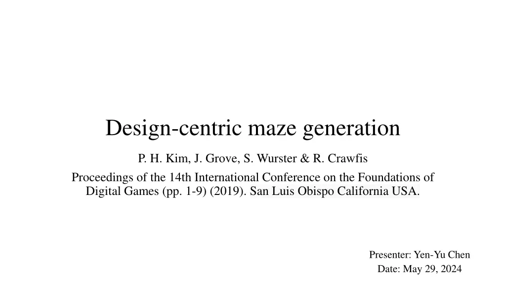 design centric maze generation