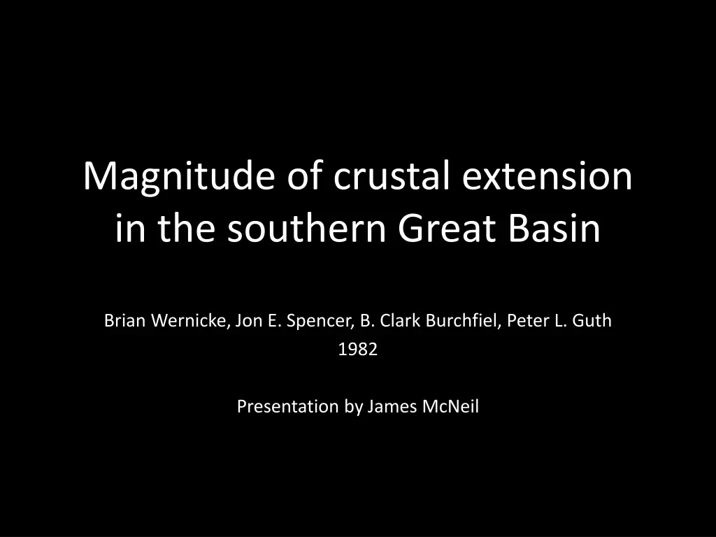 magnitude of crustal extension in the southern