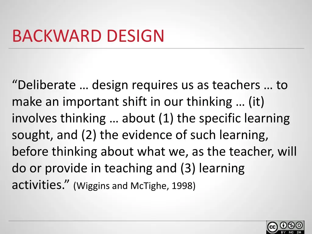 backward design