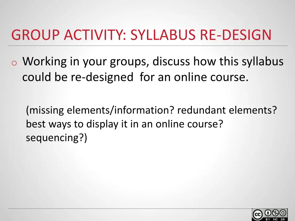 group activity syllabus re design
