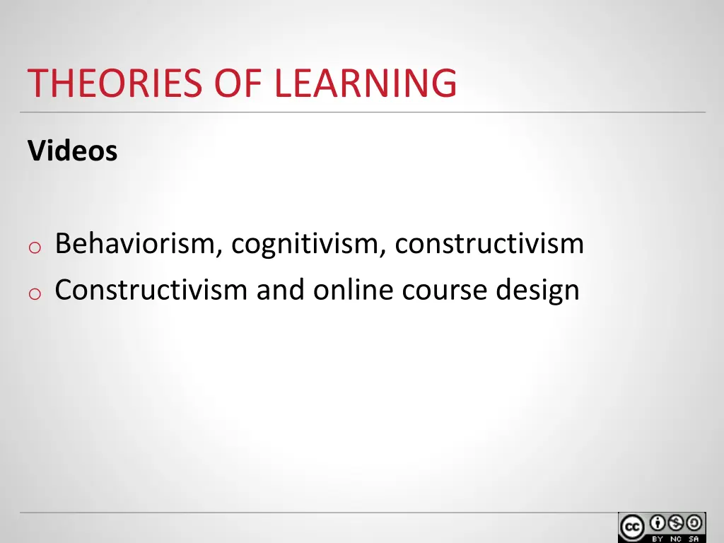 theories of learning 2