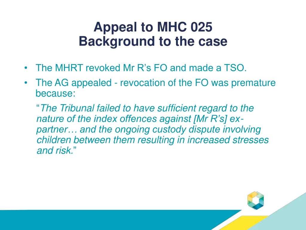 appeal to mhc 025 background to the case