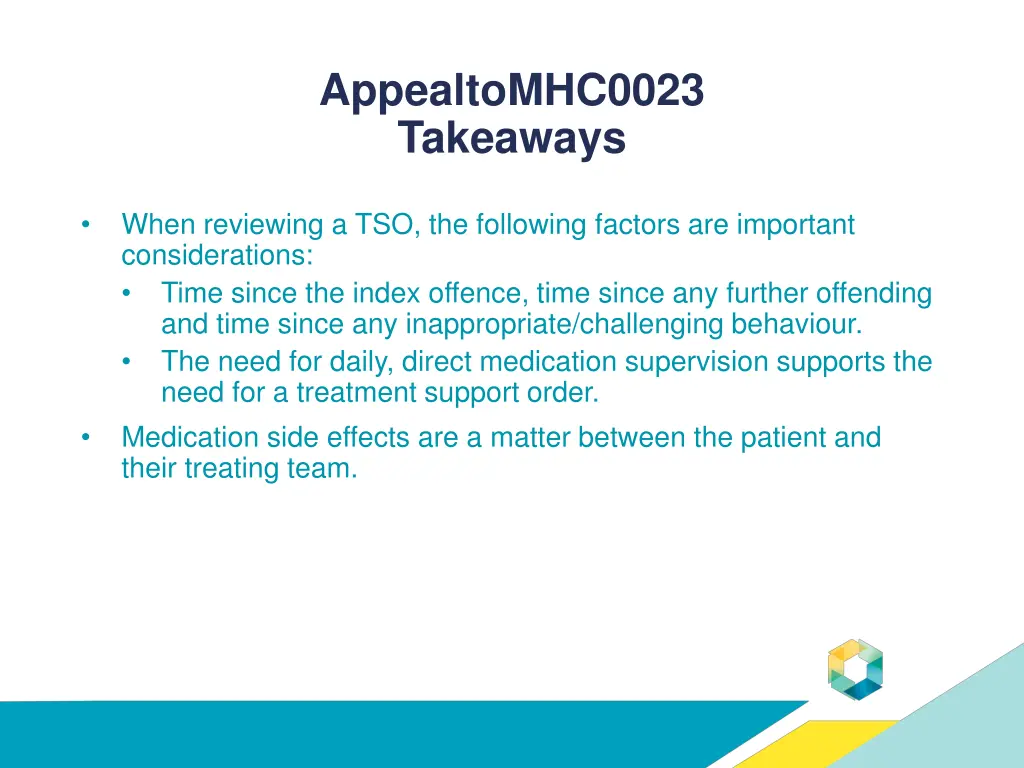 appealtomhc0023 takeaways