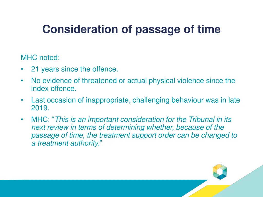 consideration of passage of time