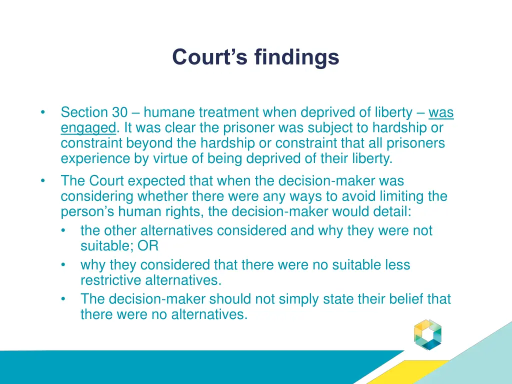 court s findings