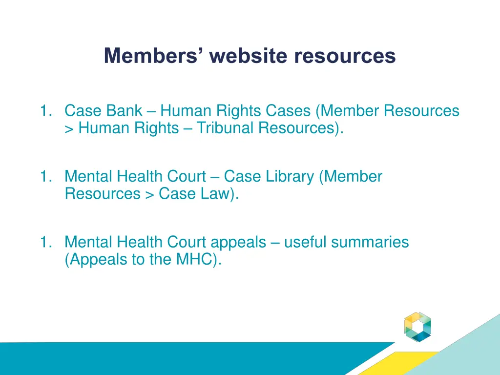 members website resources