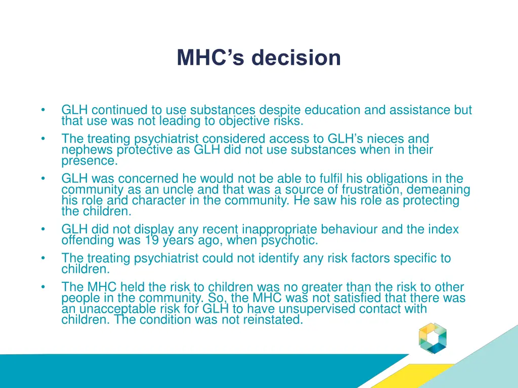 mhc s decision