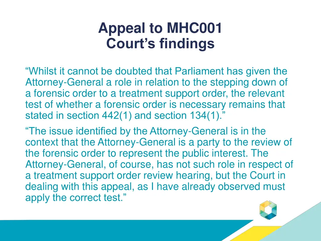 appeal to mhc001 court s findings