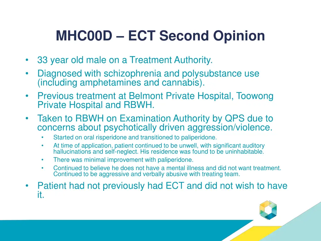 mhc00d ect second opinion