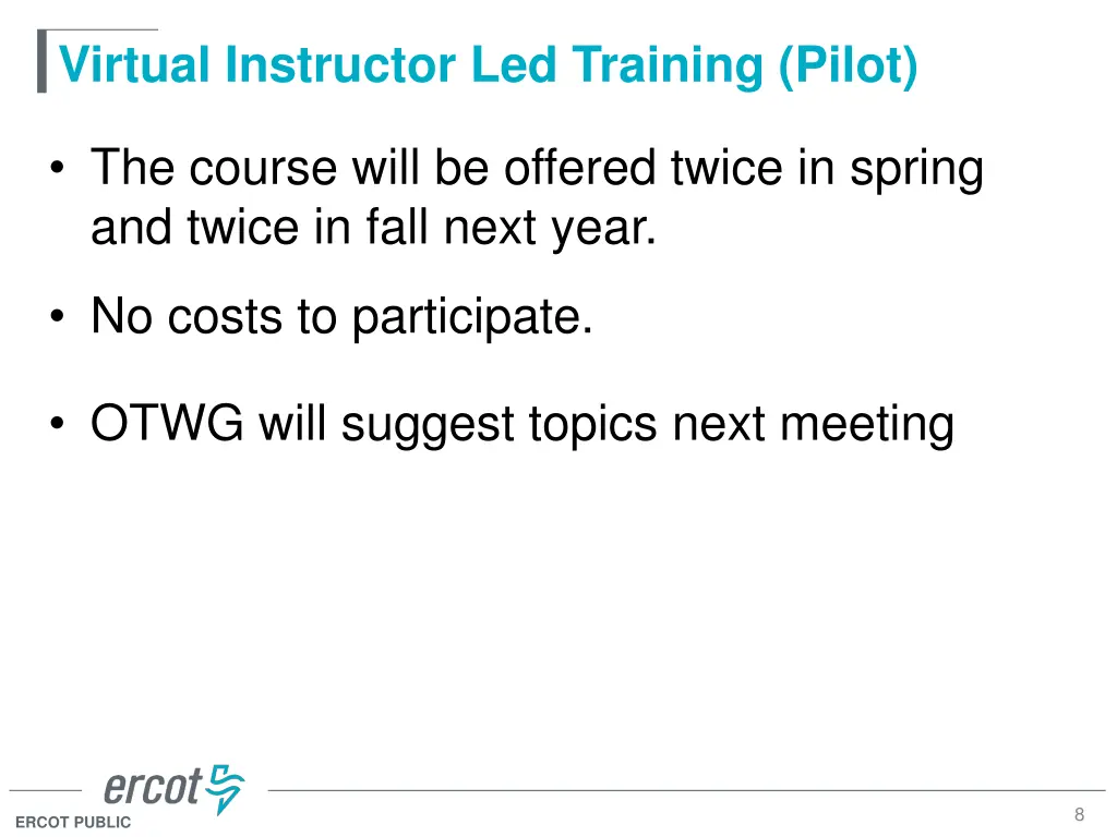 virtual instructor led training pilot