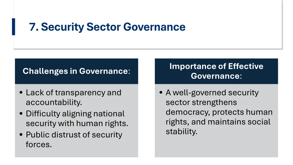 7 security sector governance