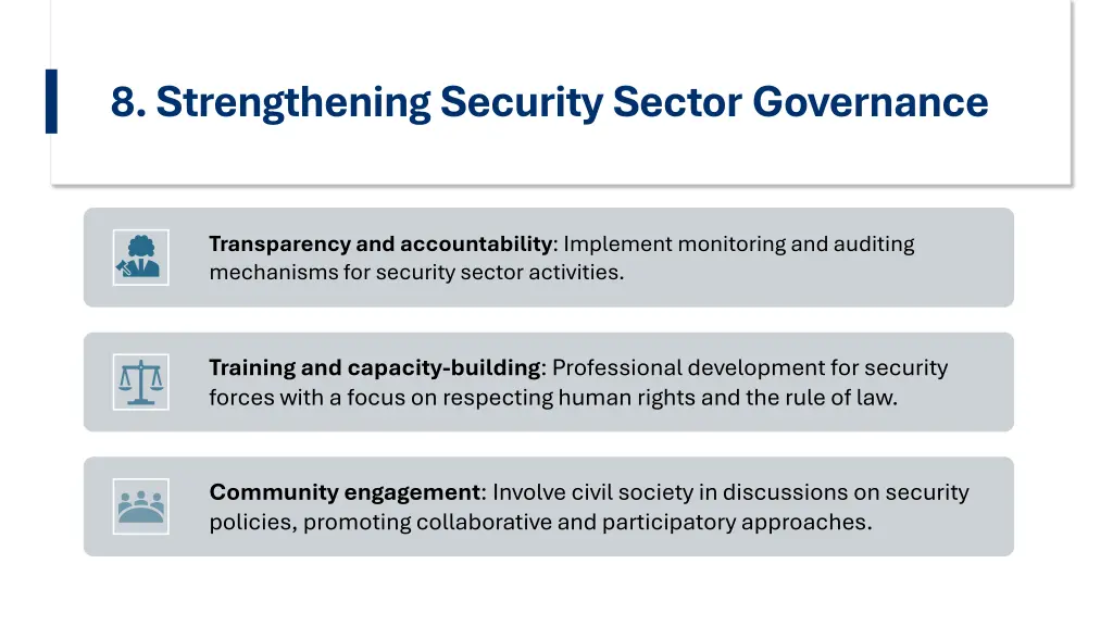 8 strengthening security sector governance