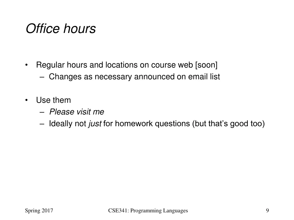 office hours