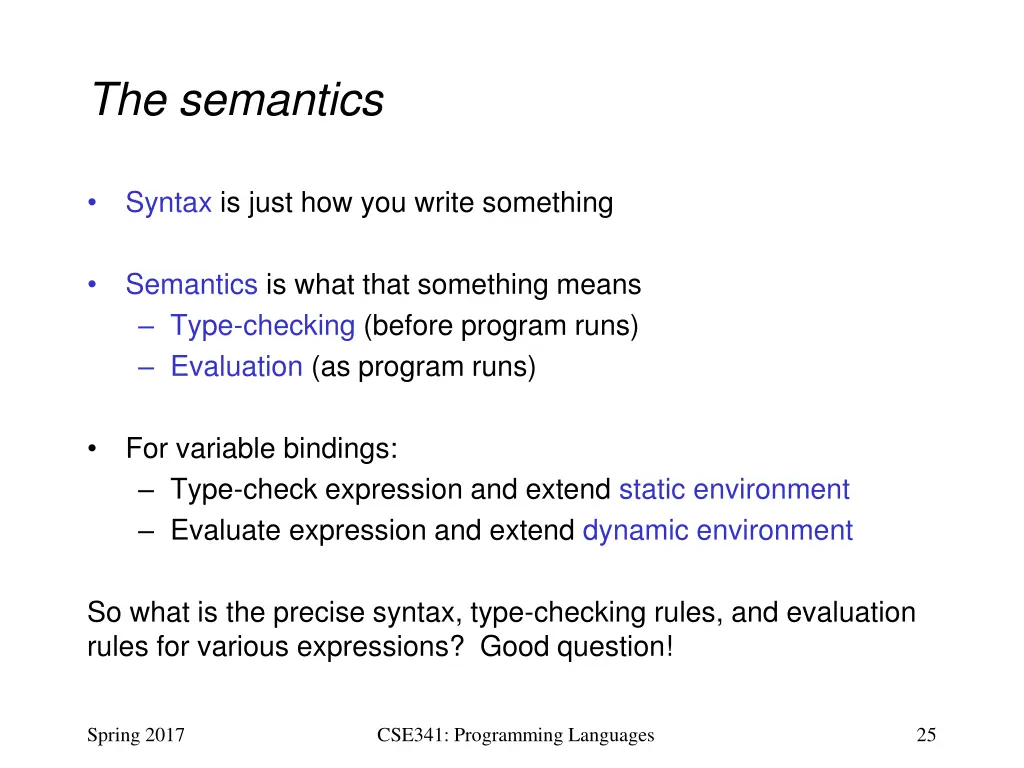 the semantics