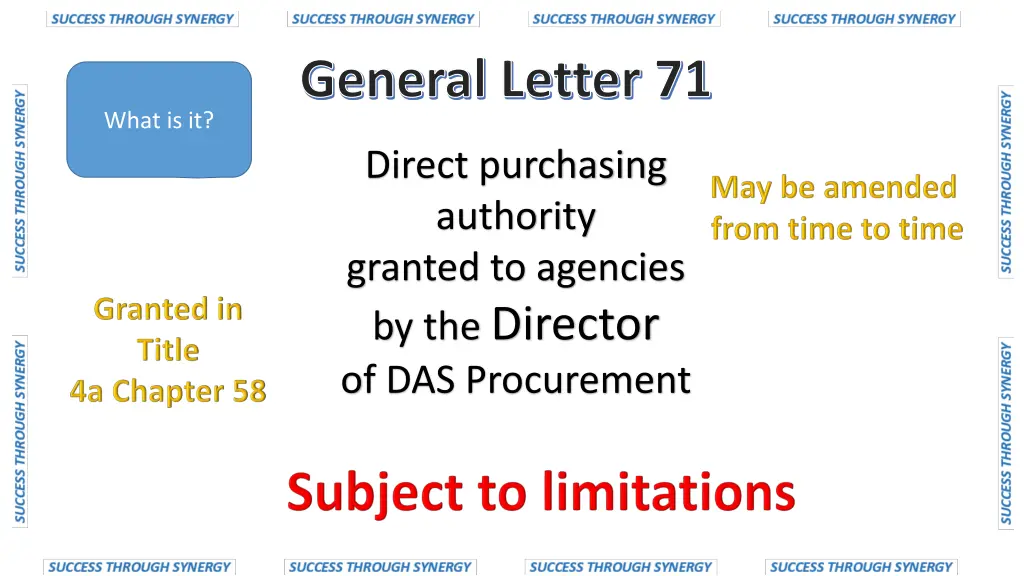 general letter 71