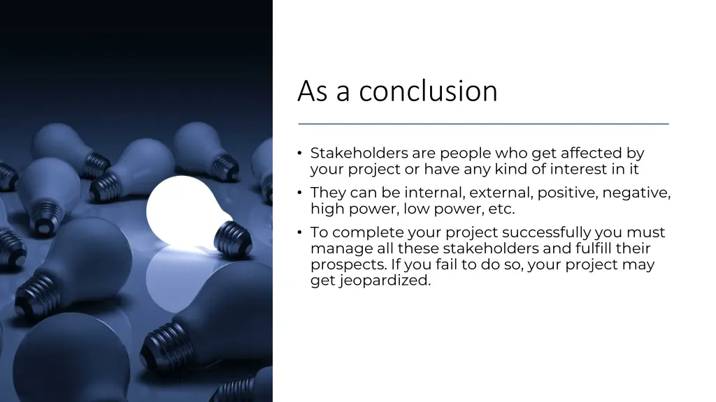 as a conclusion