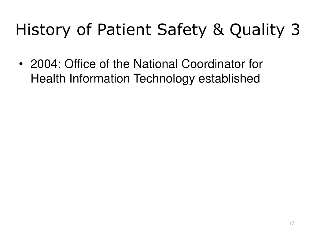 history of patient safety quality 3