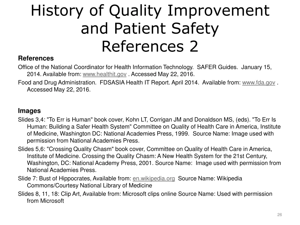 history of quality improvement and patient safety 3