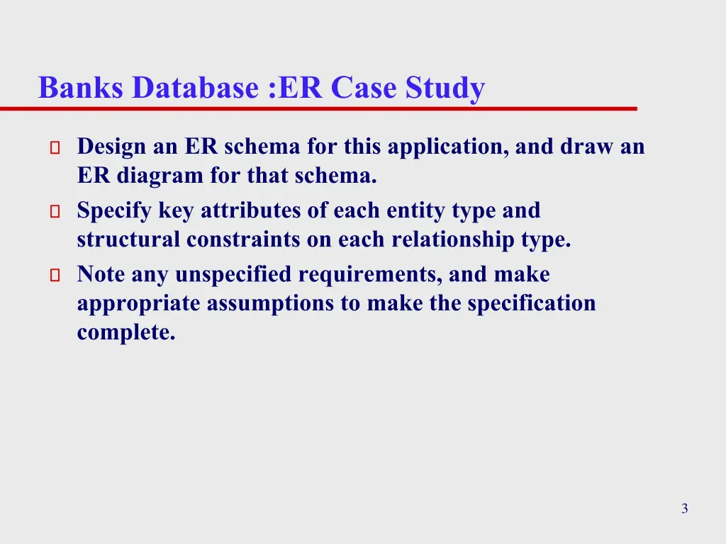 banks database er case study